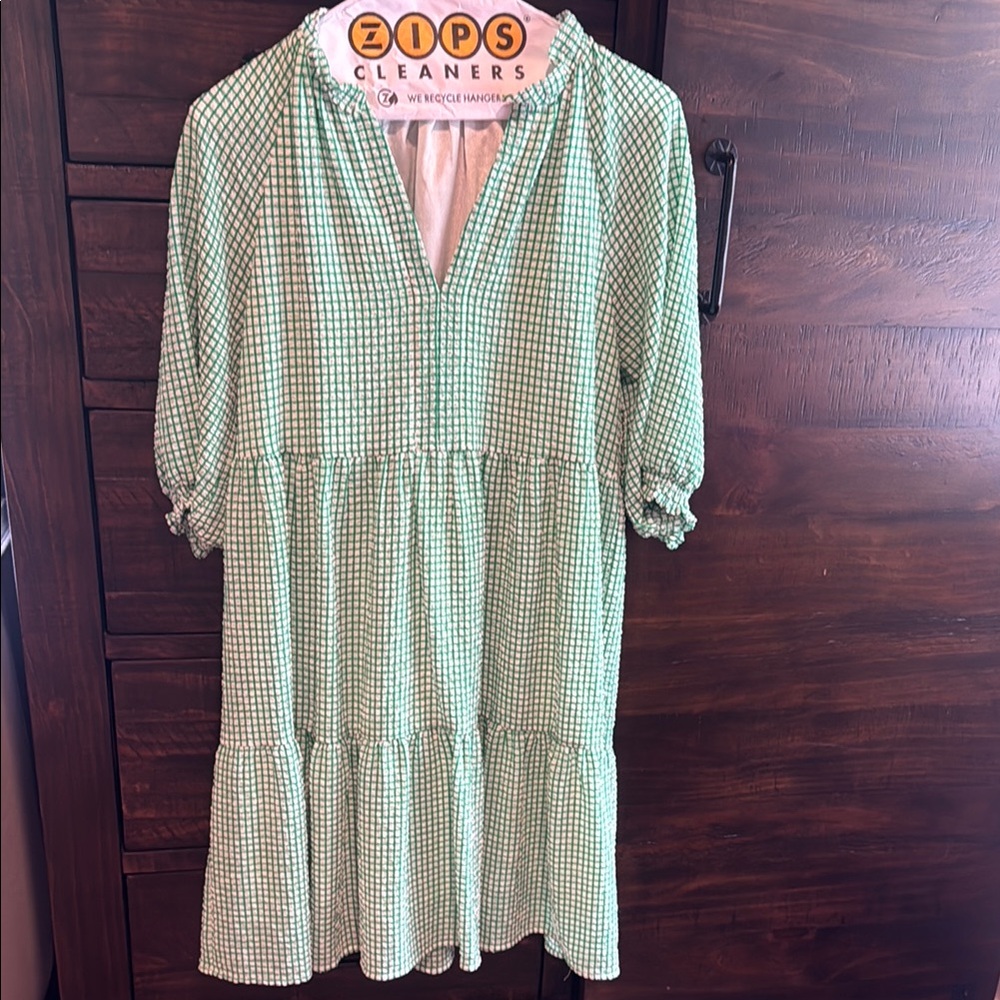 THML Green Checkered Dress